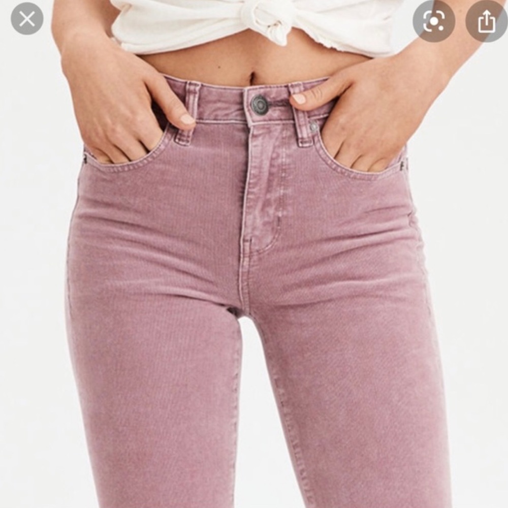 American Eagle outfitters Hi-Rise Jegging Cords Mauve Pink Size 8 Long